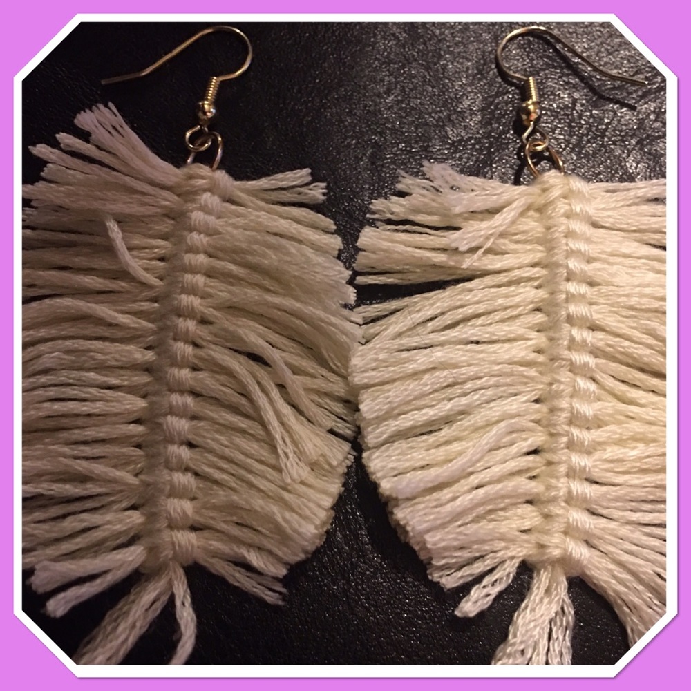 Hand Made White Earings